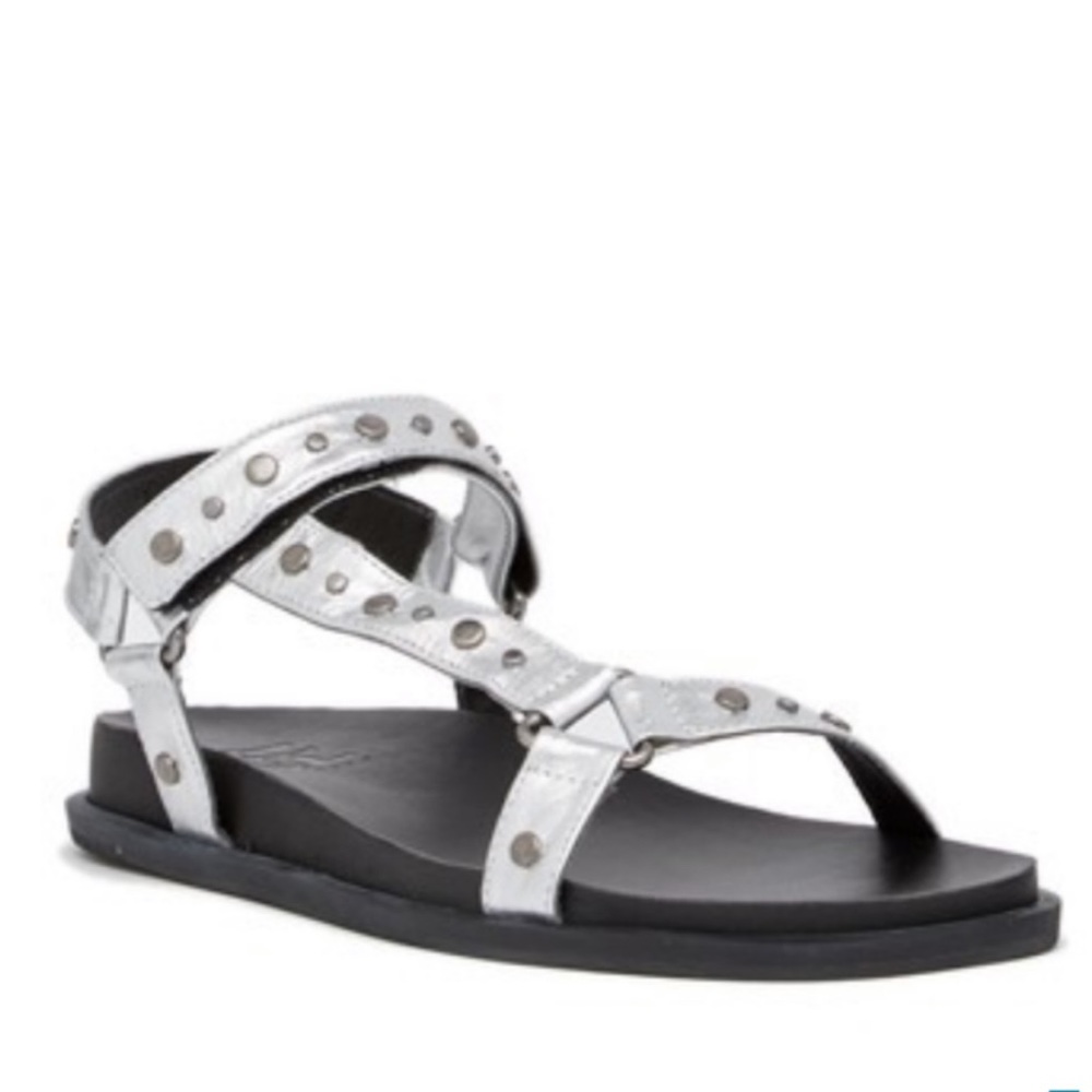 LFL Life Veda Ankle Strap Silver Studded Sandals